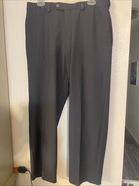 Haggar Black Men's Dress Pants - Classic Flat Front Trousers